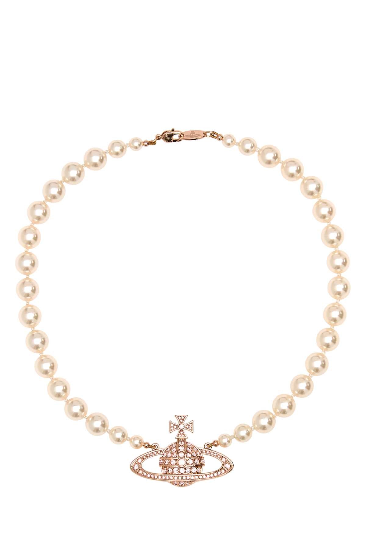 ONE ROW PEARL BAS RELIEF NECKLACES