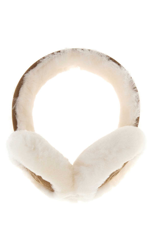 W SHEEPSKIN EMBROIDERY EARMUFF HATS AND HAIRBANDS