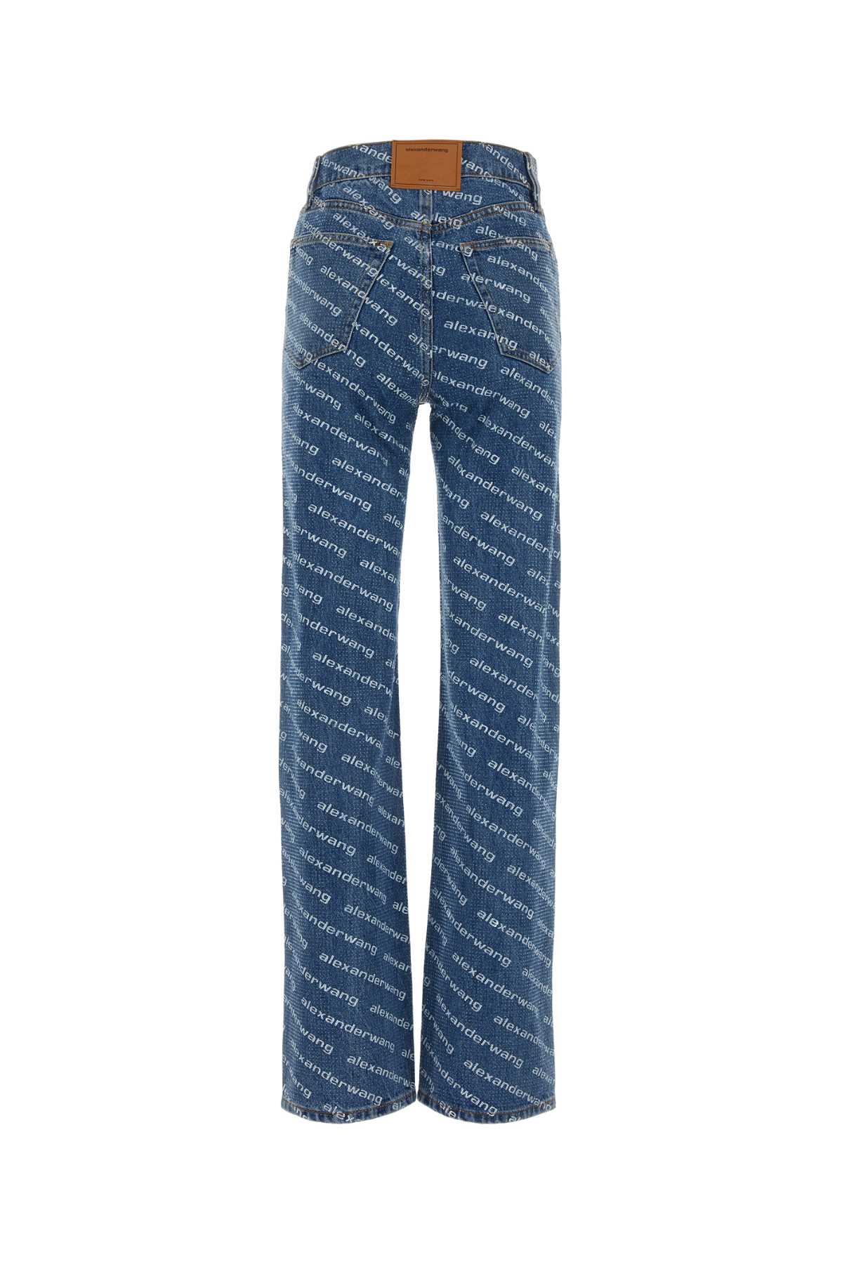 EZ  MID RISE RELAXED LOGO PRINT CLEAR BEAD HOTFIX JEANS