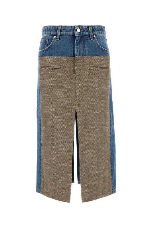 TWEED AND DENIM SKIRT SKIRTS