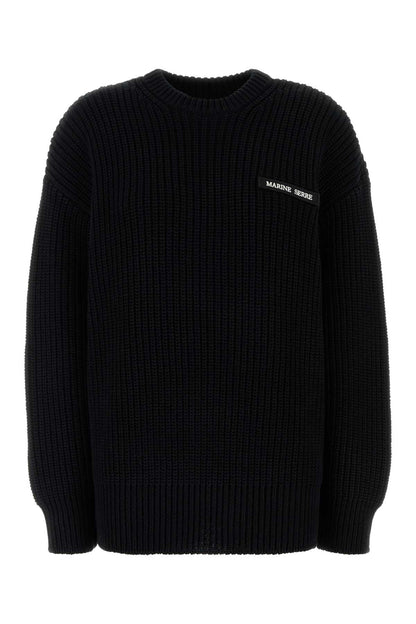HALF CARDIGAN KNIT CREWNECK SWEATER KNITWEARS