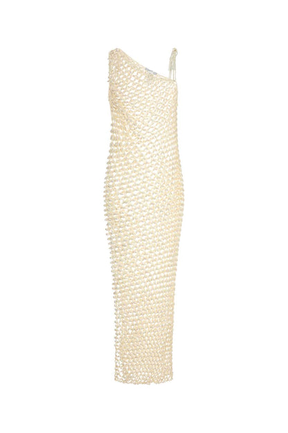 SERENE HAND CROCHET ONE SHOULDER MAXI DRESS DRESSES