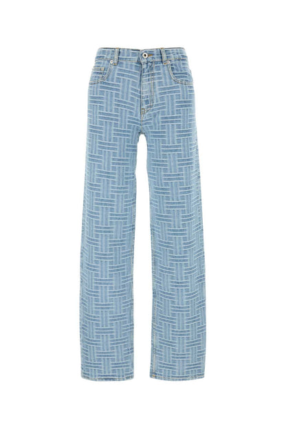 KENZO WEAVE STONE BLEACH ASAGAO REGULAR WAIST JEANS