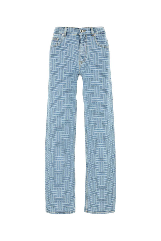 KENZO WEAVE STONE BLEACH ASAGAO REGULAR WAIST JEANS