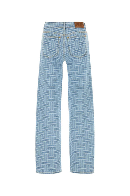 KENZO WEAVE STONE BLEACH ASAGAO REGULAR WAIST JEANS