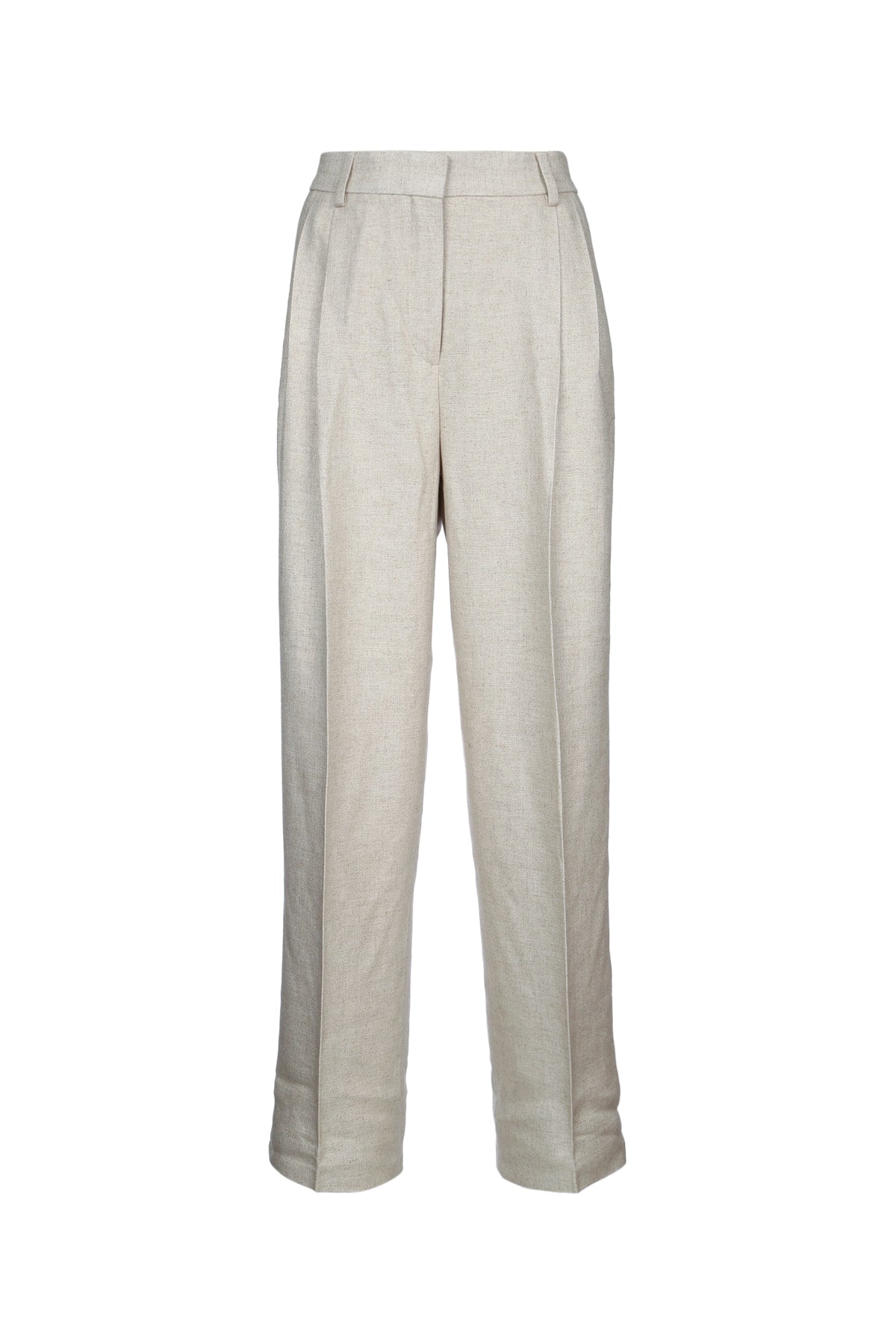 DOUBLE-PLEAT STRAIGHT TROUSERS PANTS