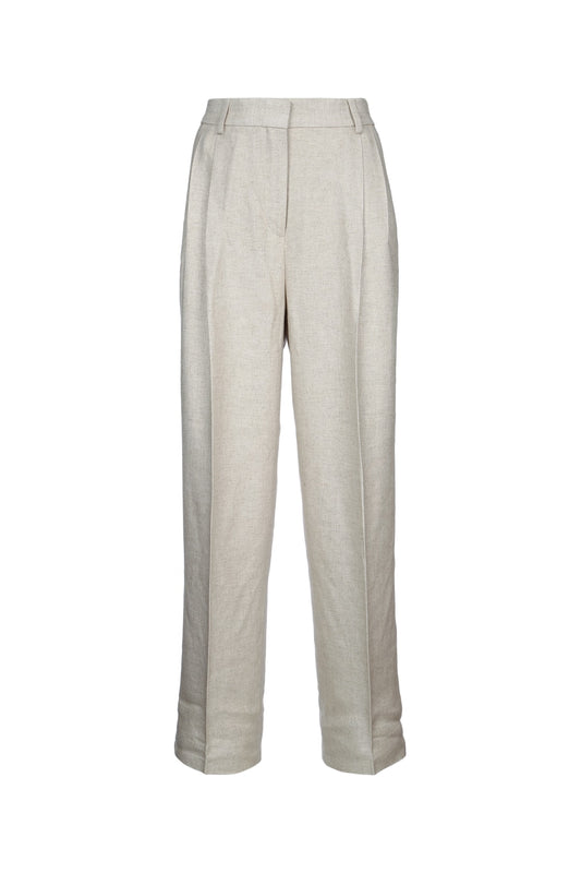 DOUBLE-PLEAT STRAIGHT TROUSERS PANTS