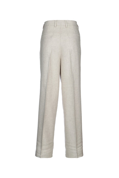 DOUBLE-PLEAT STRAIGHT TROUSERS PANTS