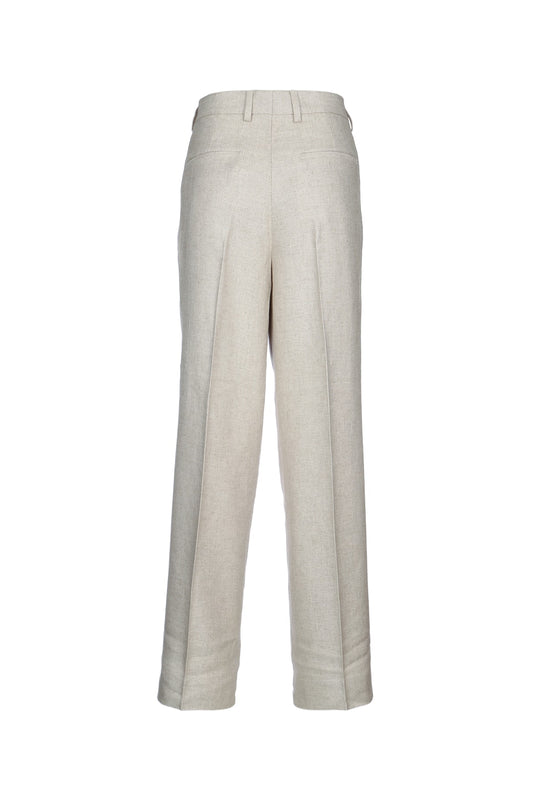 DOUBLE-PLEAT STRAIGHT TROUSERS PANTS