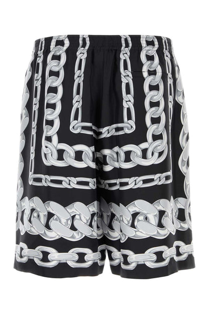 SHORTS MEDUSA CHAINS PRINT SILK TWILL SHORTS