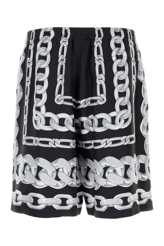 SHORTS MEDUSA CHAINS PRINT SILK TWILL SHORTS