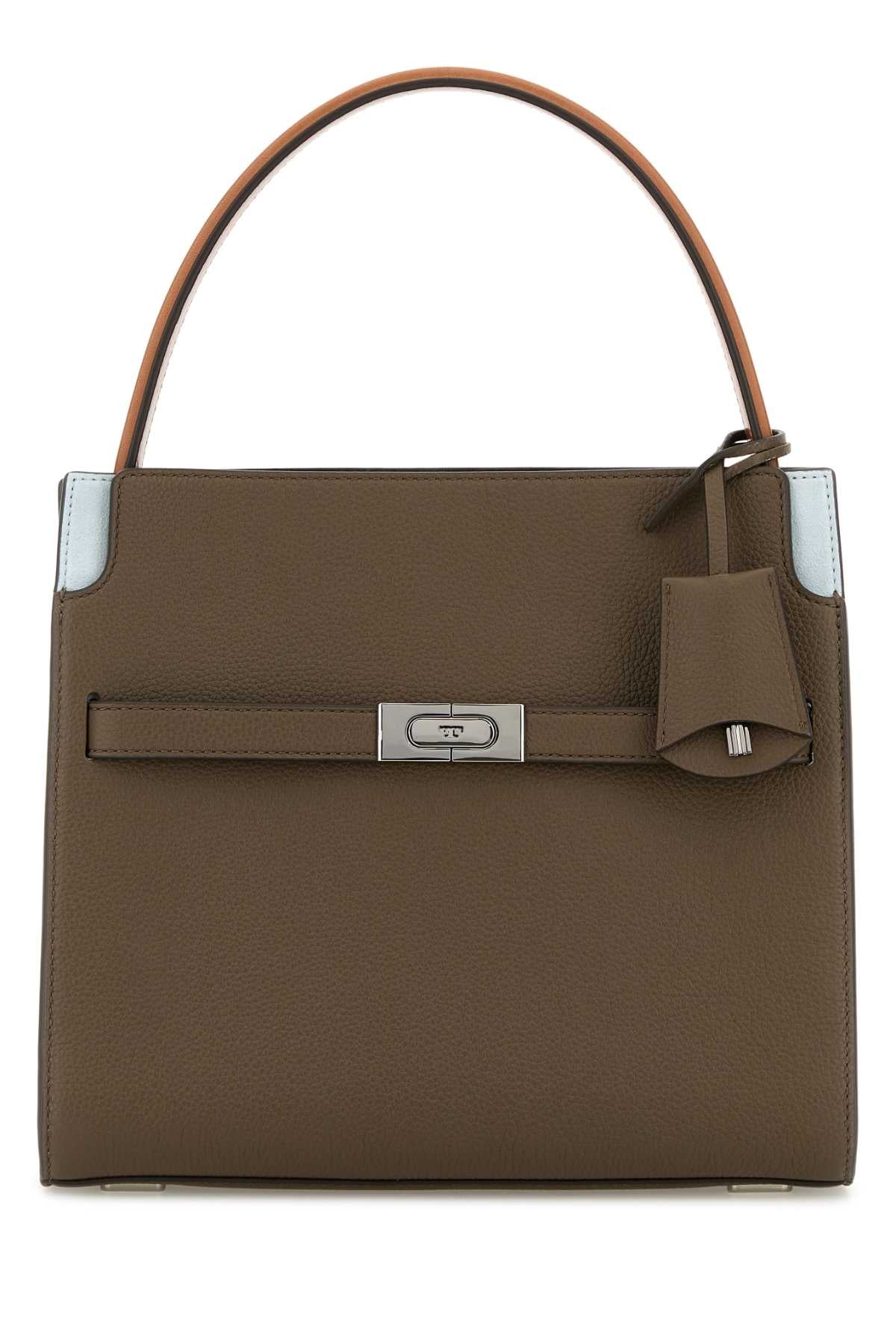 Tory Burch Lee radziwill pebbled color-block small double bag