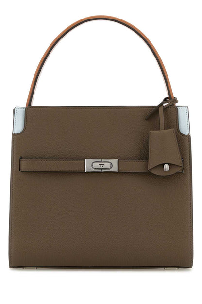 Tory Burch Lee radziwill pebbled color-block small double bag