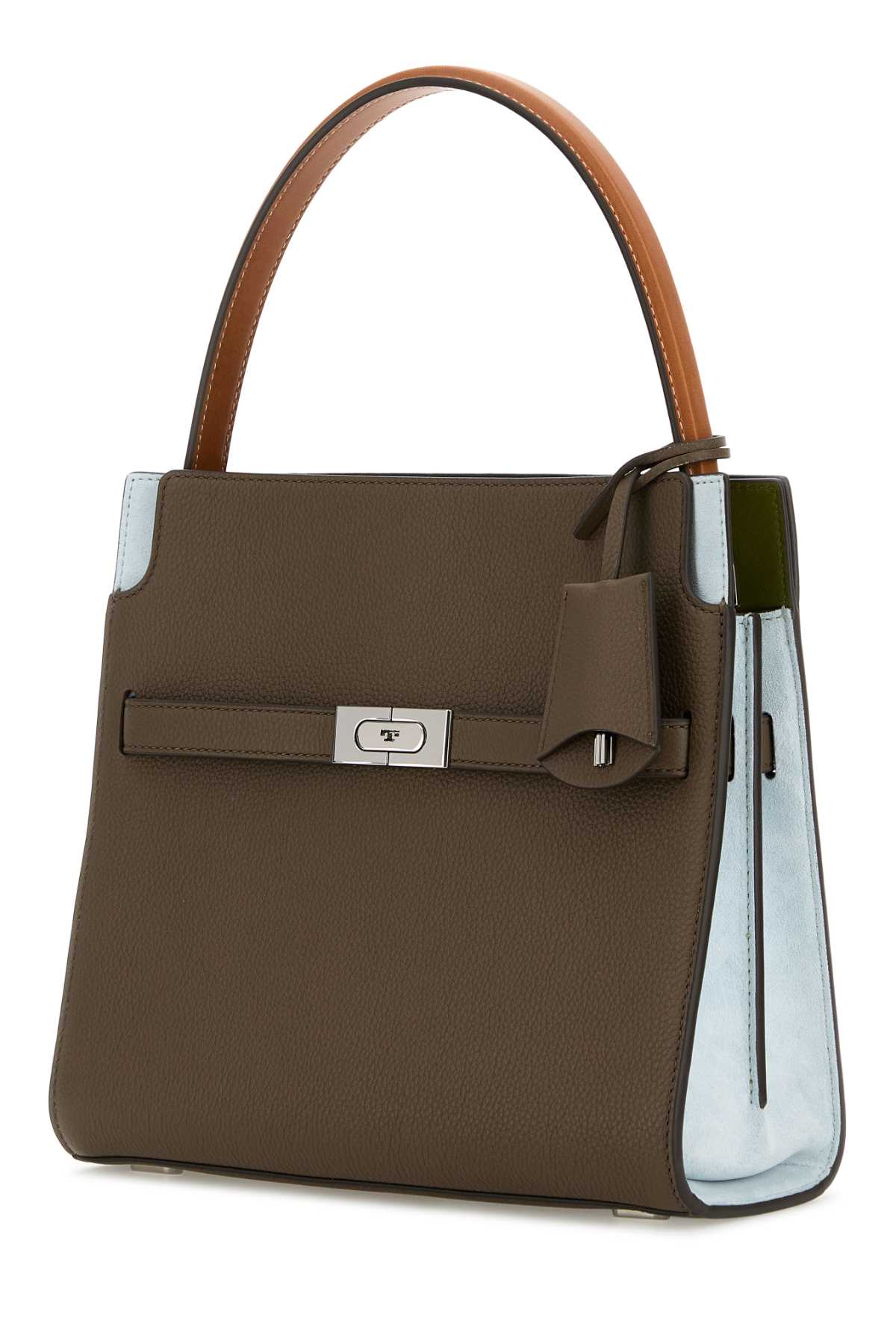Tory Burch Lee radziwill pebbled color-block small double bag