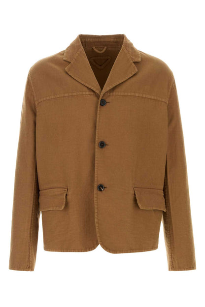 GIACCA MONOPETTO IN COTONE BLAZERS AND VESTS