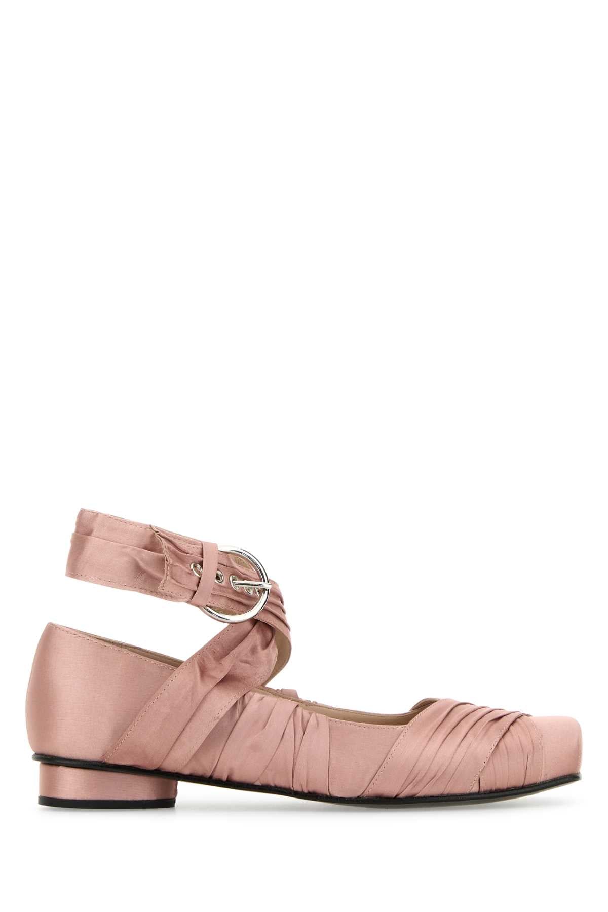 VOLANT SILKY PINK LEATHER BALLET FLATS BALLERINAS