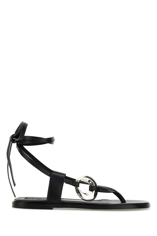 MOROSIA BLACK LEATHER SANDALS SANDALS