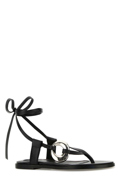 MOROSIA BLACK LEATHER SANDALS SANDALS