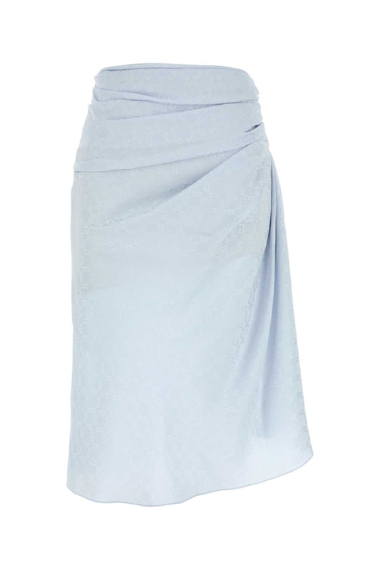 SMOCK WAIST DRAPED MIDI SKIRT SKIRTS