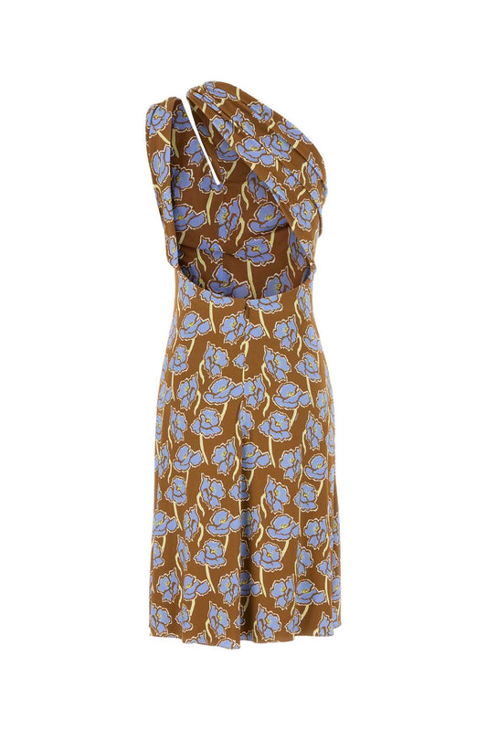 COCKTAIL DRESS STRETCH CREPE JERSEY PRINT POPPIES DRESSES