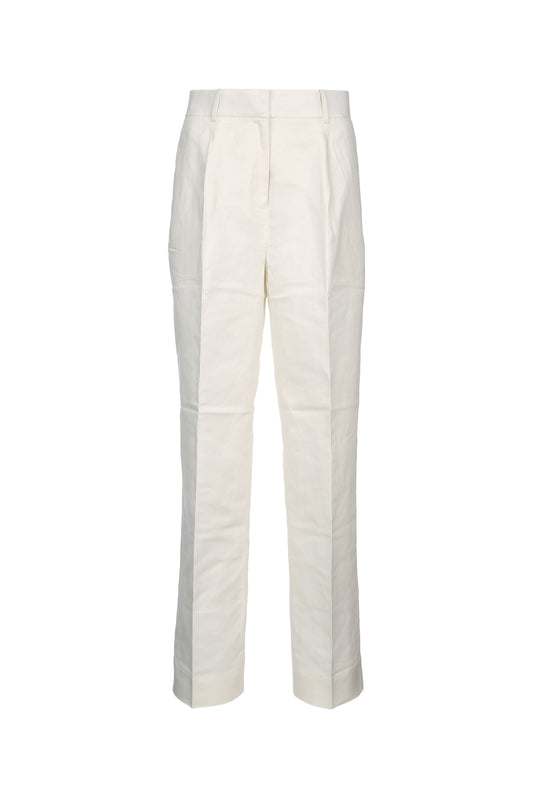 STRUCTURED LINEN PLEATED PANT PANTS