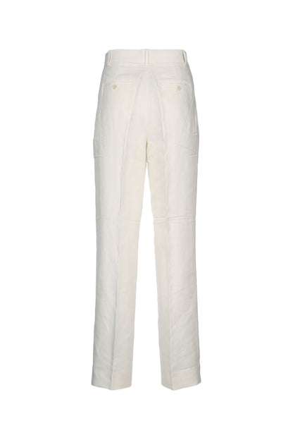 STRUCTURED LINEN PLEATED PANT PANTS