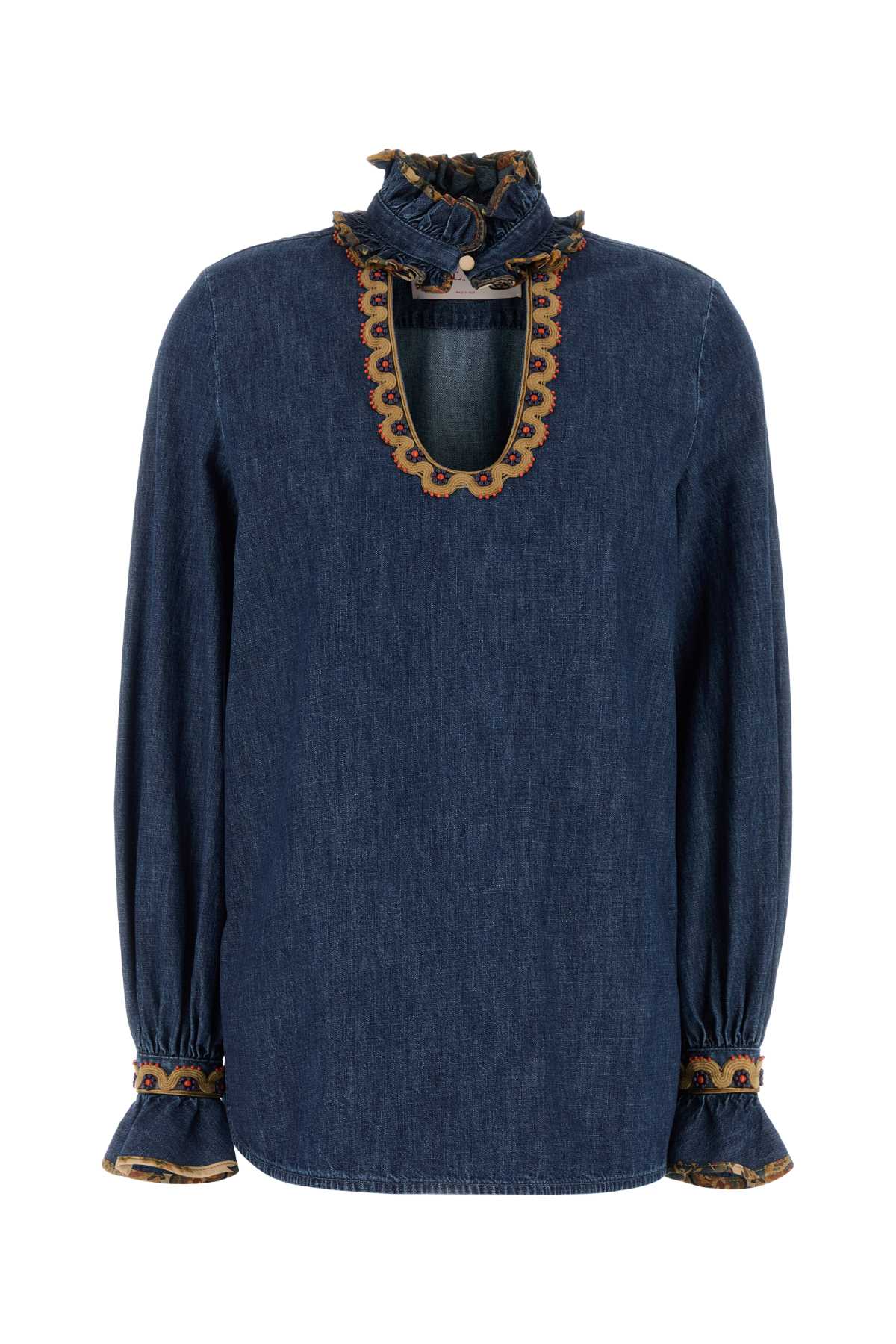 CAMICIA IN DENIM + RICAMO TOPS