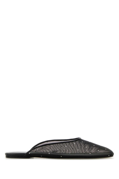 SS25 MULE FLATS BLACK SLIPPERS