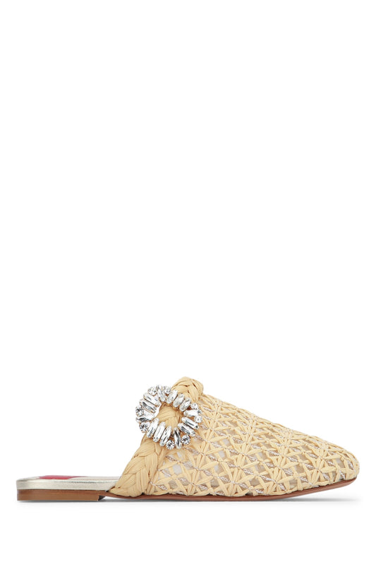 BAB VIV STRASS BUC RAFFIA SLING SLIPPERS
