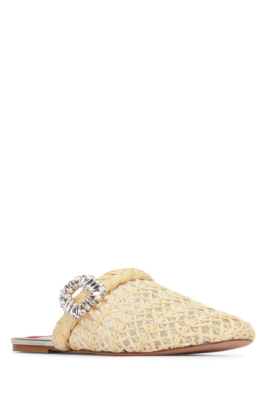 BAB VIV STRASS BUC RAFFIA SLING SLIPPERS