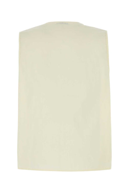 TOP IN POPELINE PLISSE' WITH FRONTAL BOW OPENING TOPS