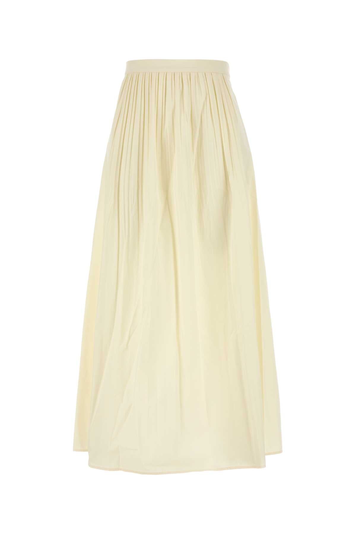 A-LINE MIDI SKIRT IN POPELINE PLISSE' SKIRTS
