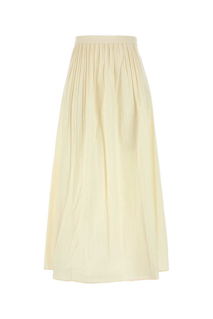 A-LINE MIDI SKIRT IN POPELINE PLISSE' SKIRTS