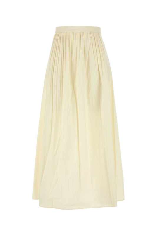 A-LINE MIDI SKIRT IN POPELINE PLISSE' SKIRTS