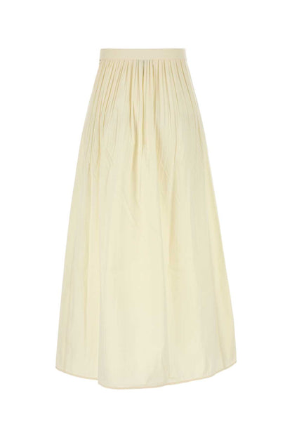 A-LINE MIDI SKIRT IN POPELINE PLISSE' SKIRTS