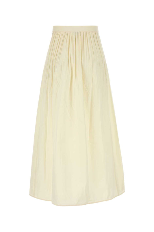 A-LINE MIDI SKIRT IN POPELINE PLISSE' SKIRTS