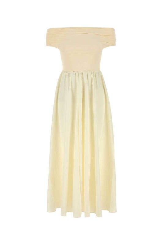 STRAPLESS MIDI DRESS WITH LYCRA TOP AND POPELINE S DRESSES