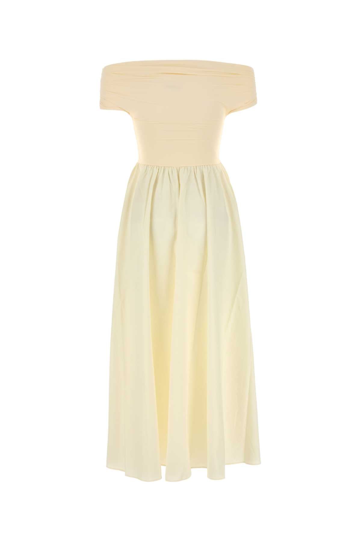 STRAPLESS MIDI DRESS WITH LYCRA TOP AND POPELINE S DRESSES