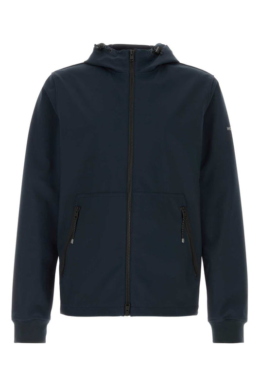Woolrich Soft shell full-zip hoodie - melton blue