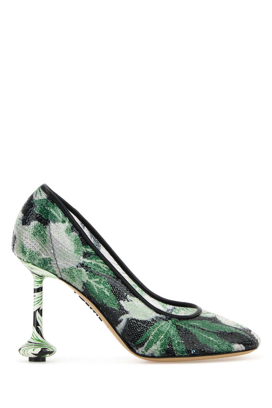 Loewe Toy pump 90 sequins floral
