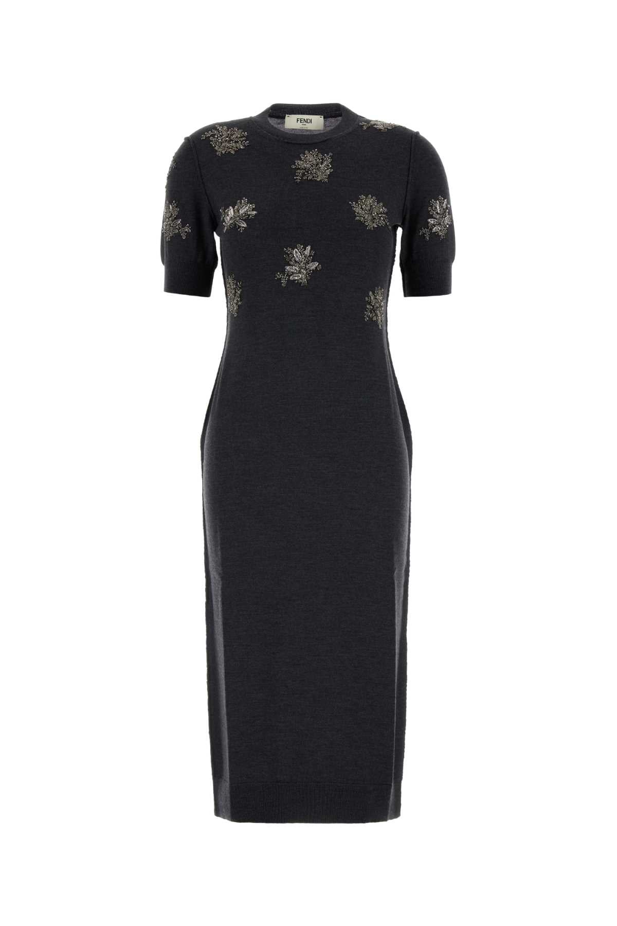 MIDI KNITTED SEQUINED FLOWER DRESS DRESSES