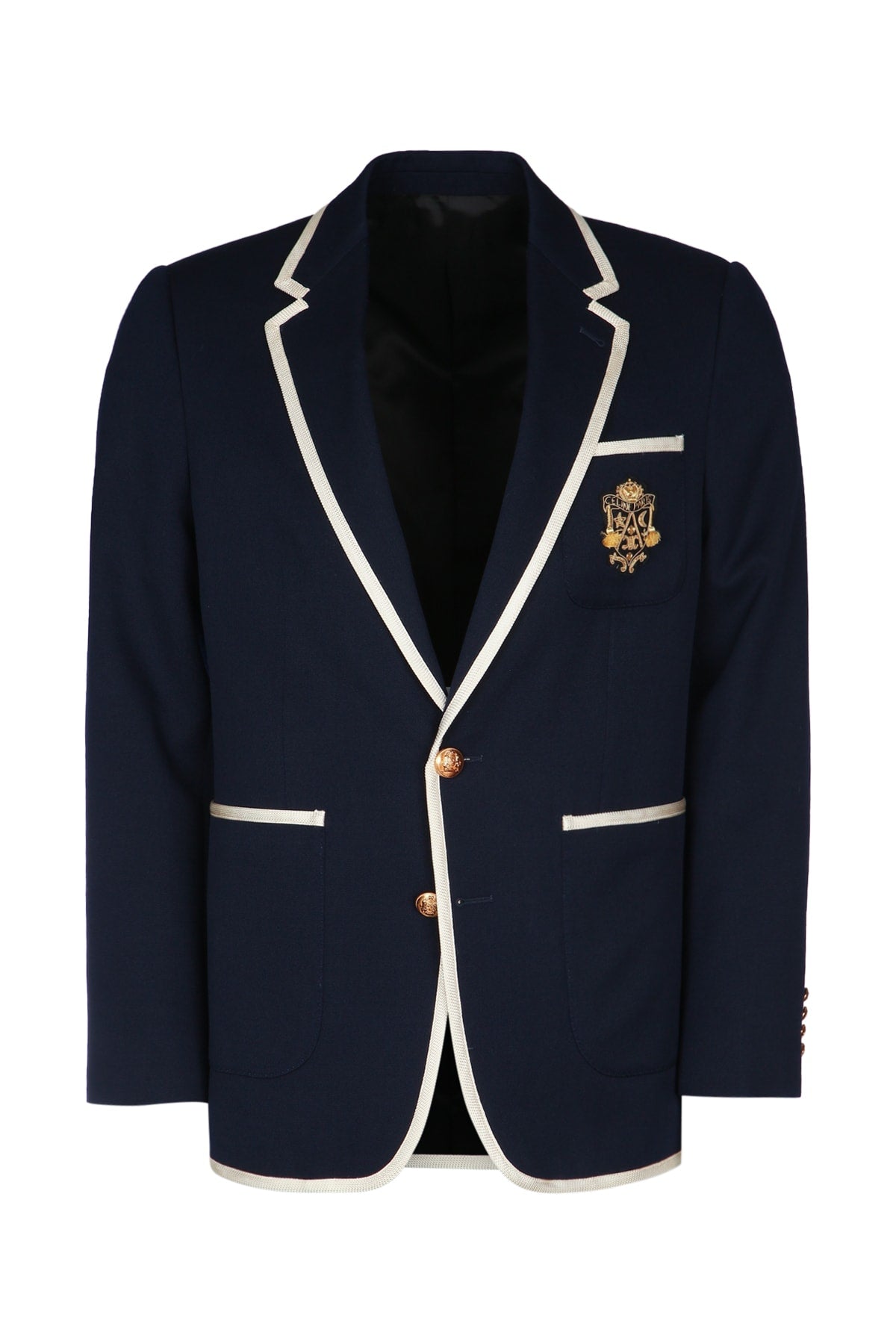 VESTE CLASSIQUE TRESSEE BLASON-LAINE DIAGONALE BLAZERS AND VESTS
