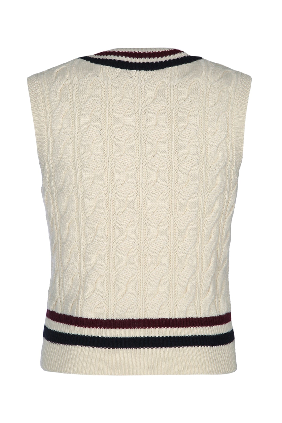 PULL SANS MANCHES COL V-CASHMERE TORSADE CRICKET TOPS