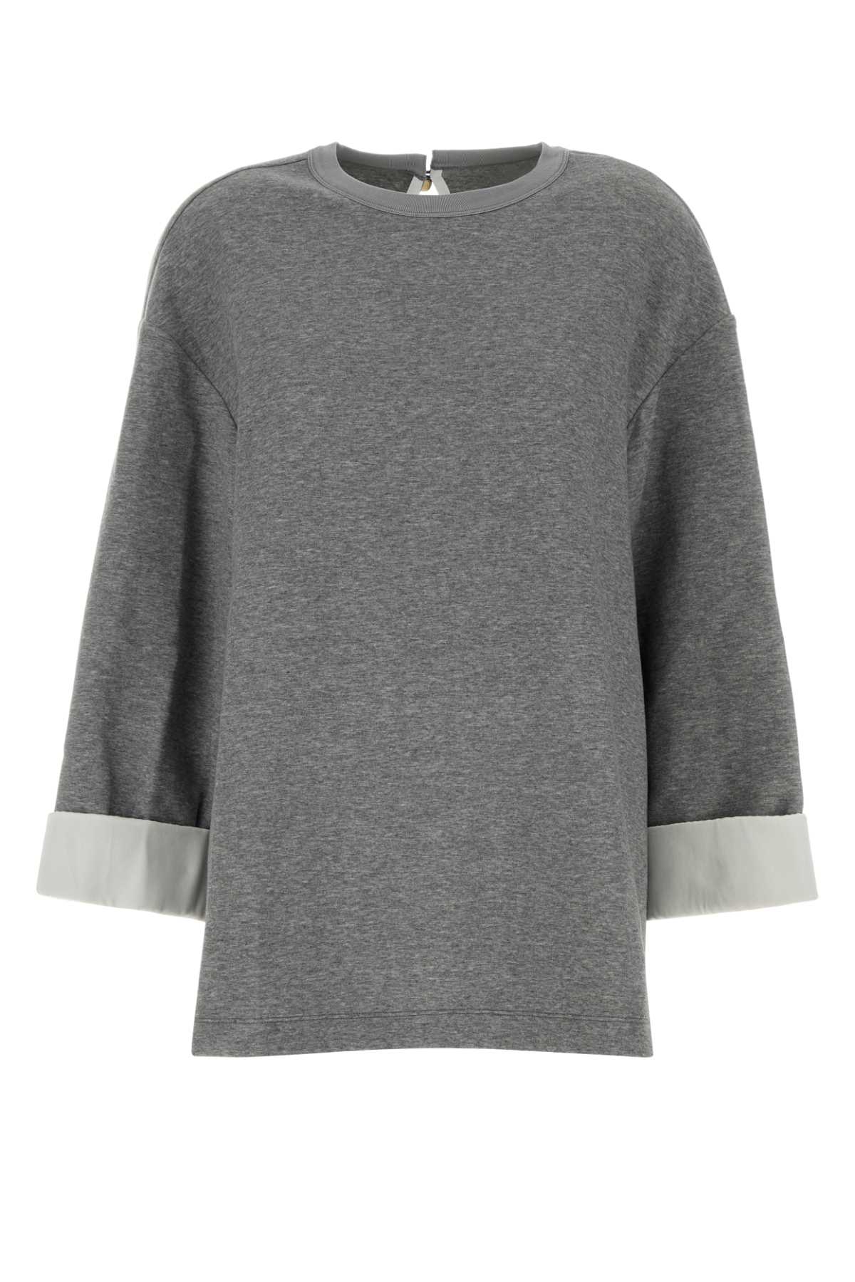 Carven Jt305-silk cuff sweatshirt