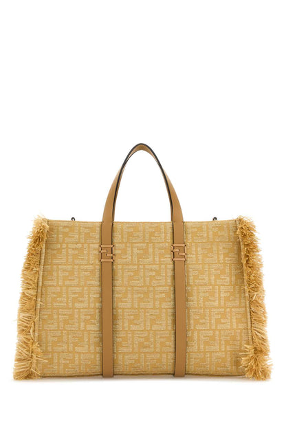 Fendi City tote  paglia ff/vite