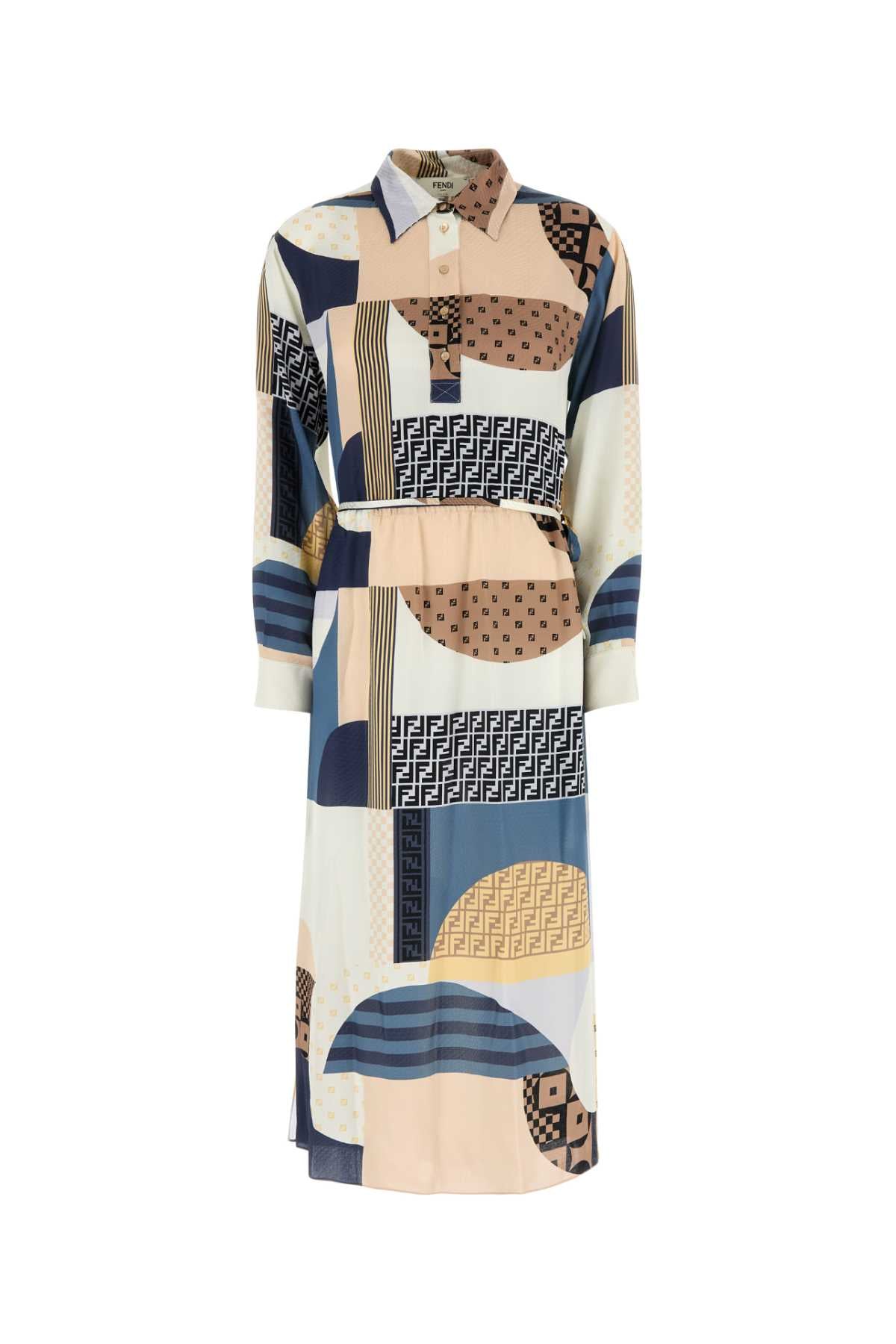 DRESS PATCHWORK CREPE SATIN DRESSES