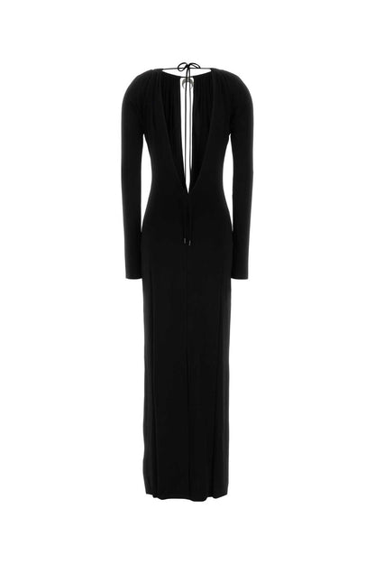 Marine Serre Draped jersey ls long dress
