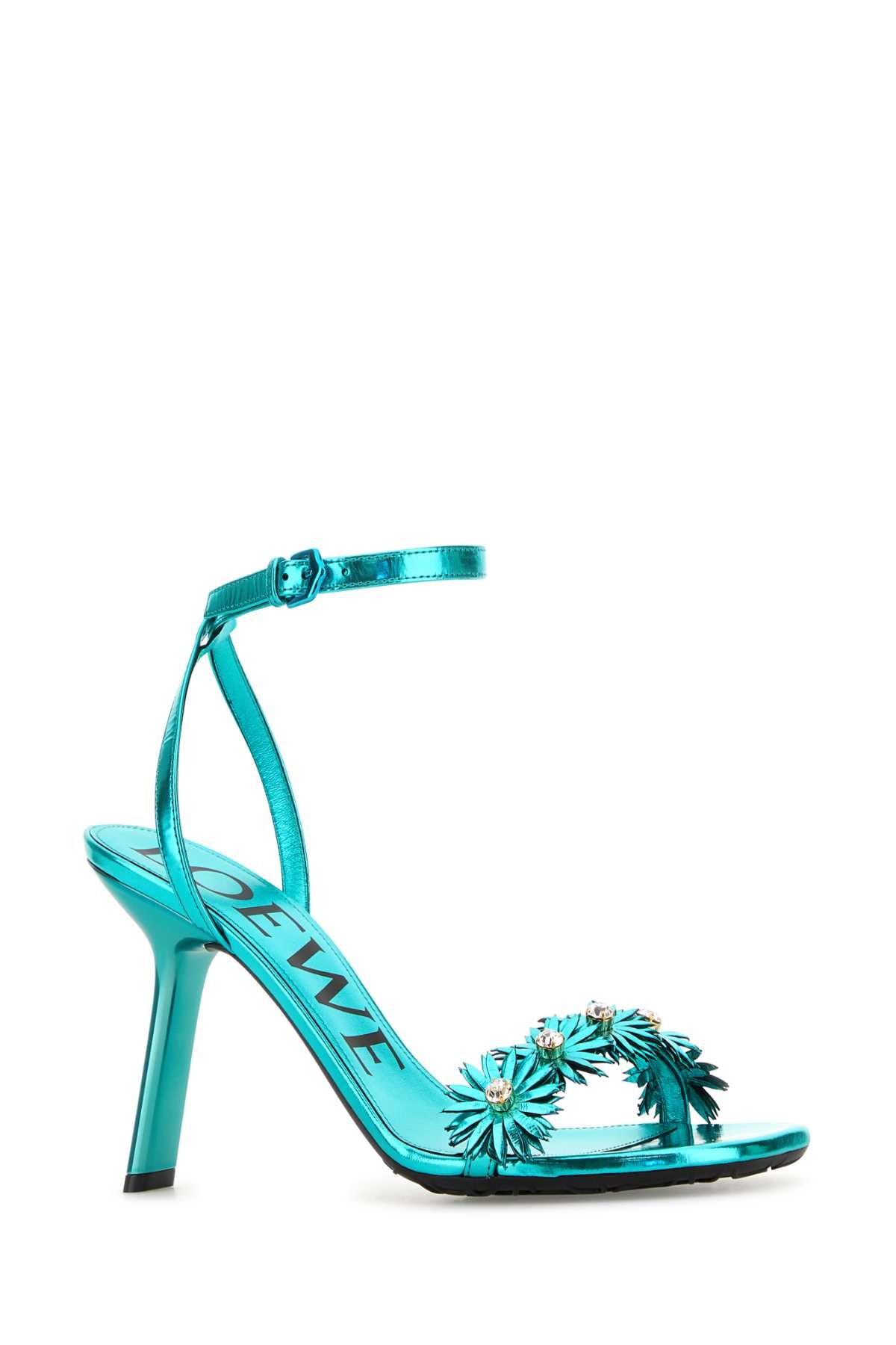 Loewe Paula's Ibiza Petal flower crystal sandal 90