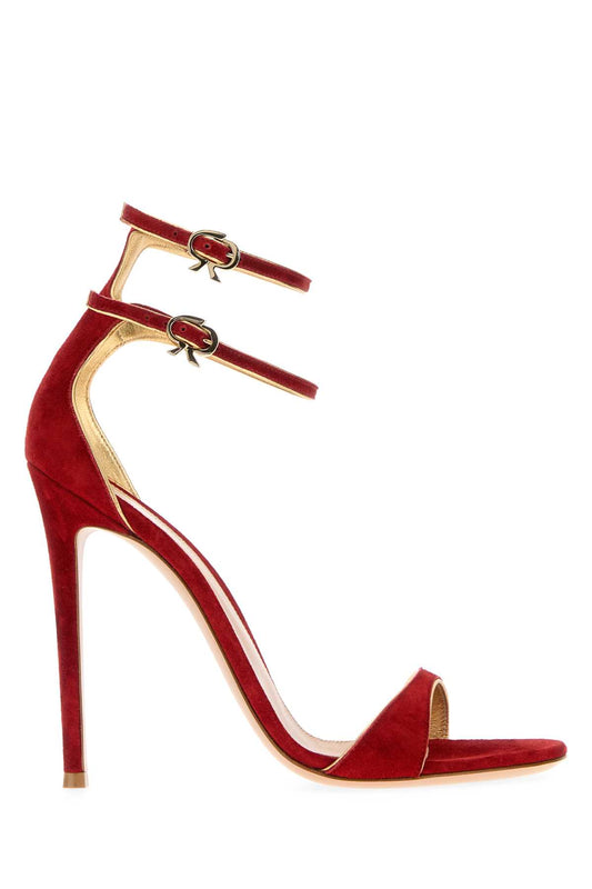 G61753 CAMOSCIO+NAPPA SILK SANDALS