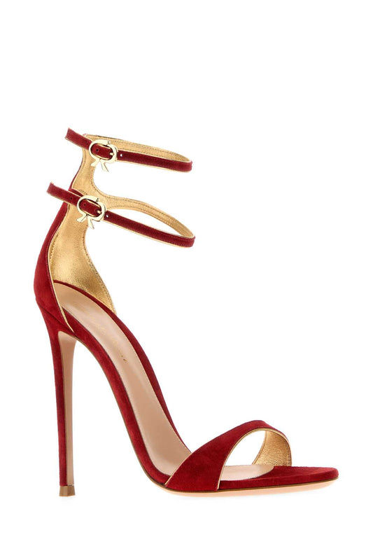 G61753 CAMOSCIO+NAPPA SILK SANDALS